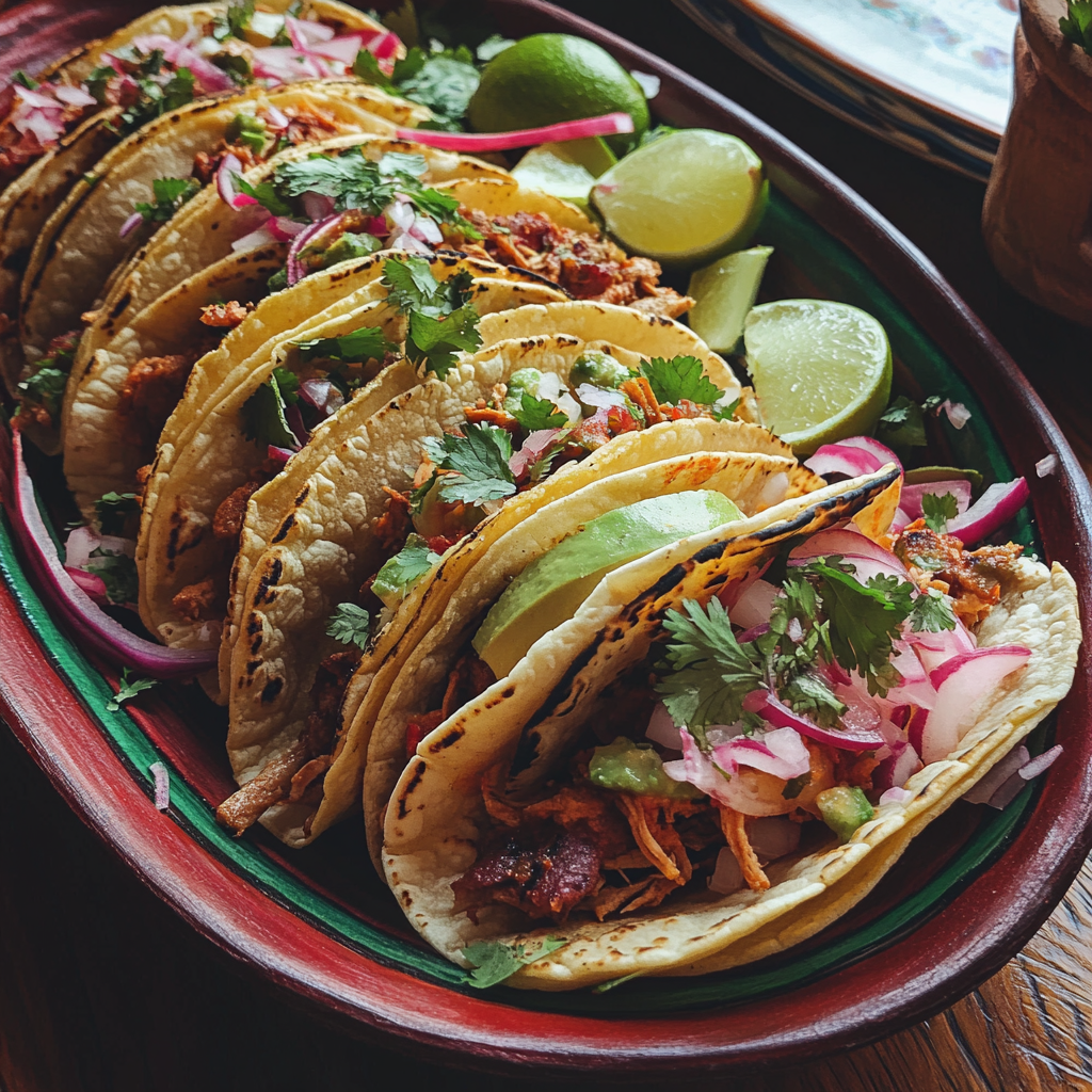 Ein Teller mit hausgemachten Tacos | Quelle: Midjourney
