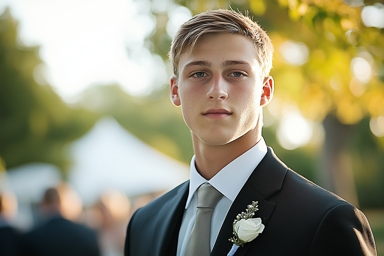 Ein junger Mann, der geradeaus schaut | Quelle: Midjourney