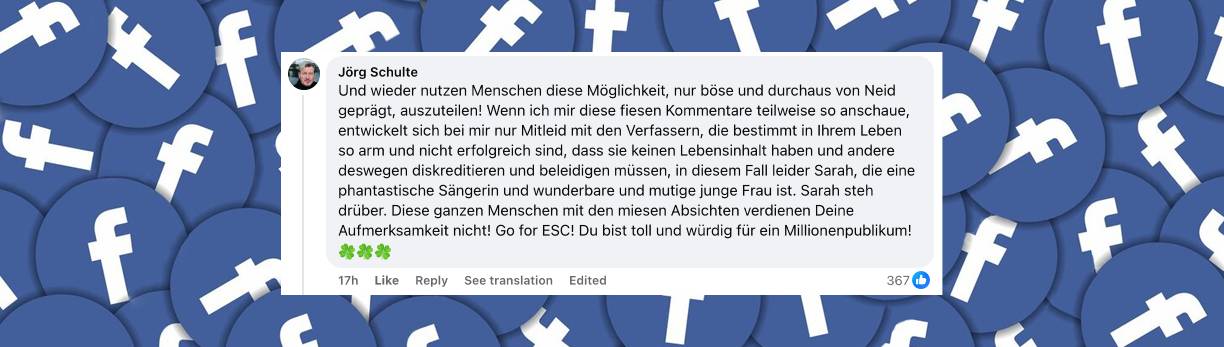 Nutzer-Kommentar | Quelle: Facebook/Sarah Engels