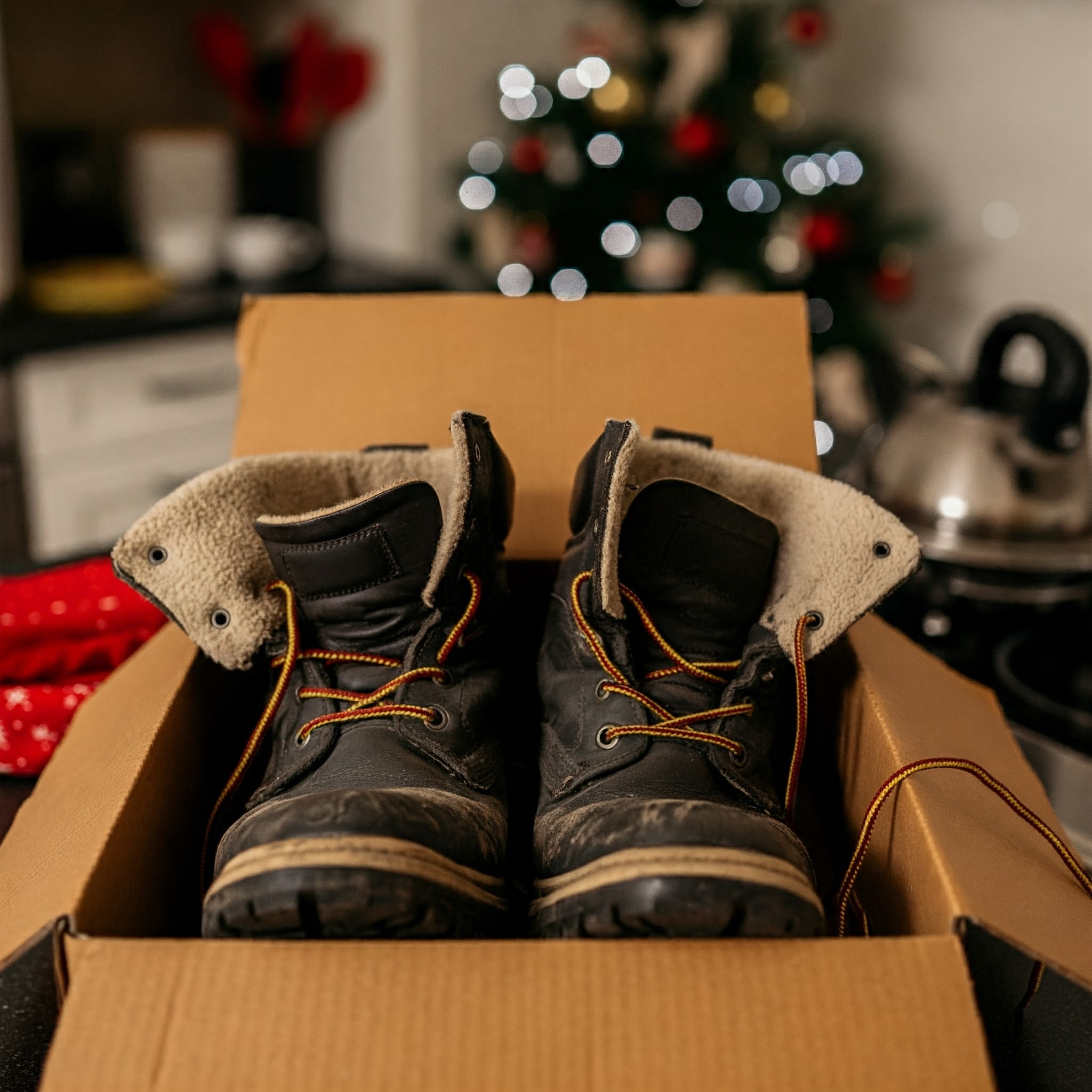 Ein Paar Winterstiefel in einer Schachtel | Quelle: Gemini