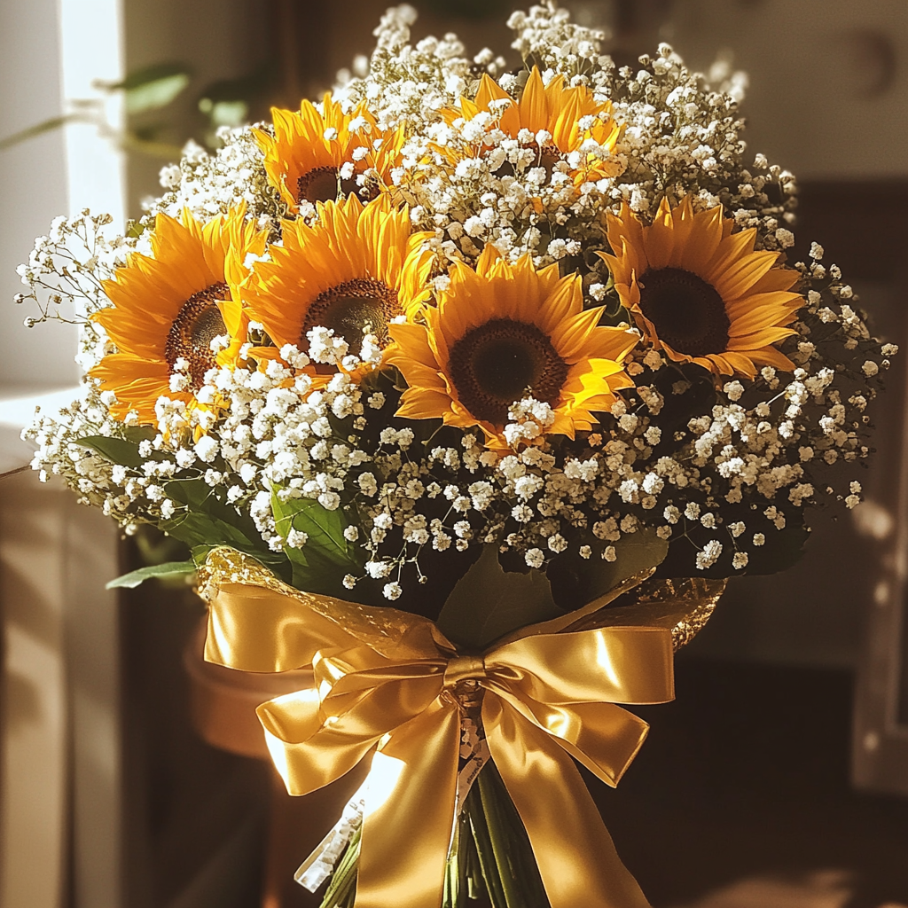 Ein Blumenstrauß aus Sonnenblumen | Quelle: Midjourney