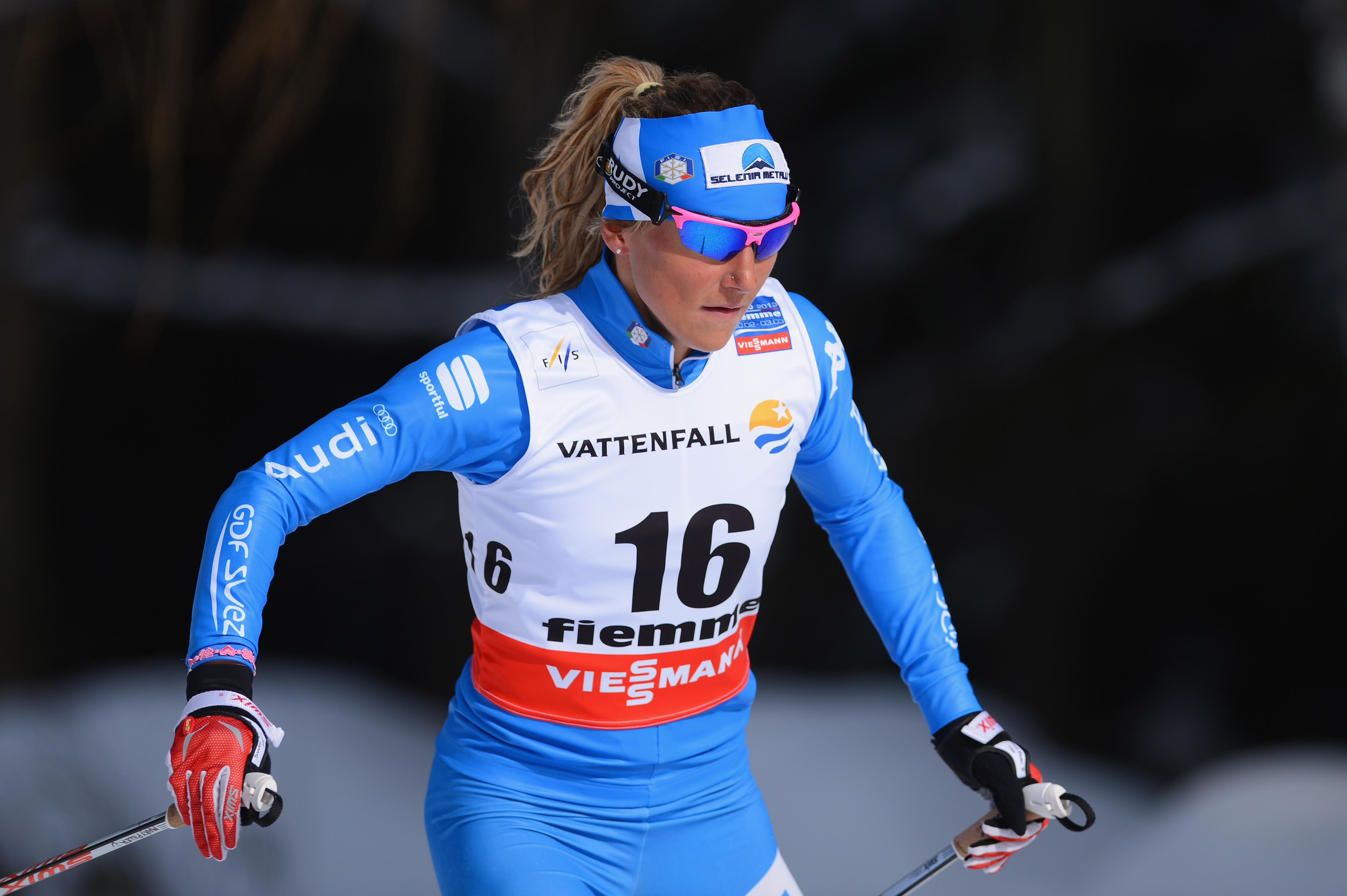 Marina Piller beim 10-km-Einzelrennen der Frauen im Langlauf am 26. Februar 2013 in Val di Fiemme, Italien | Quelle: Getty Images