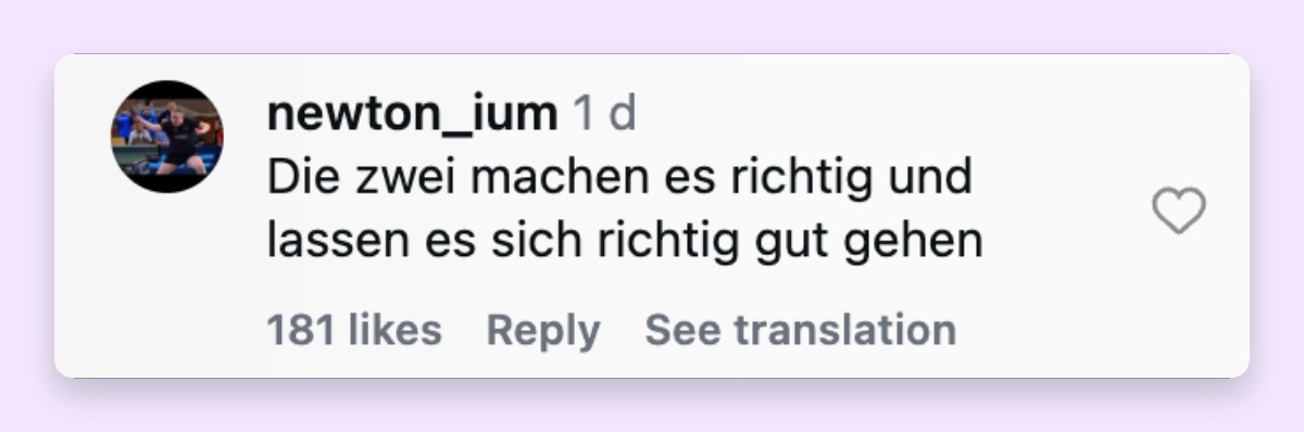 Es gibt auch positive Kommentare von Fans unter dem Video | Quelle: Instagram