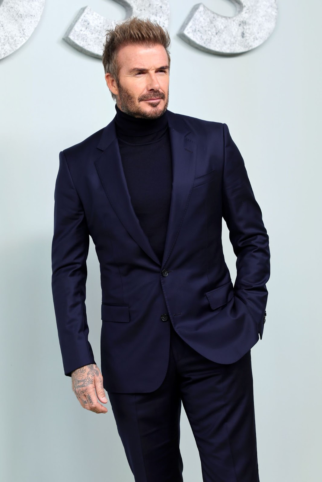 David Beckham bei der Boss-Modenschau während der Milan Womenswear Frühjahr/Sommer 2025 am 18. September 2024 in Italien. | Quelle: Getty Images