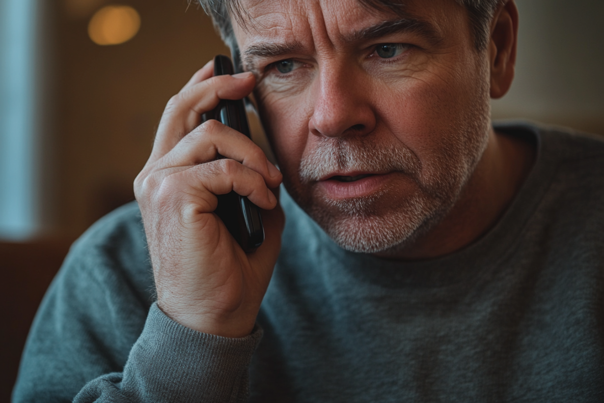 Ein Mann spricht am Telefon | Quelle: Midjourney