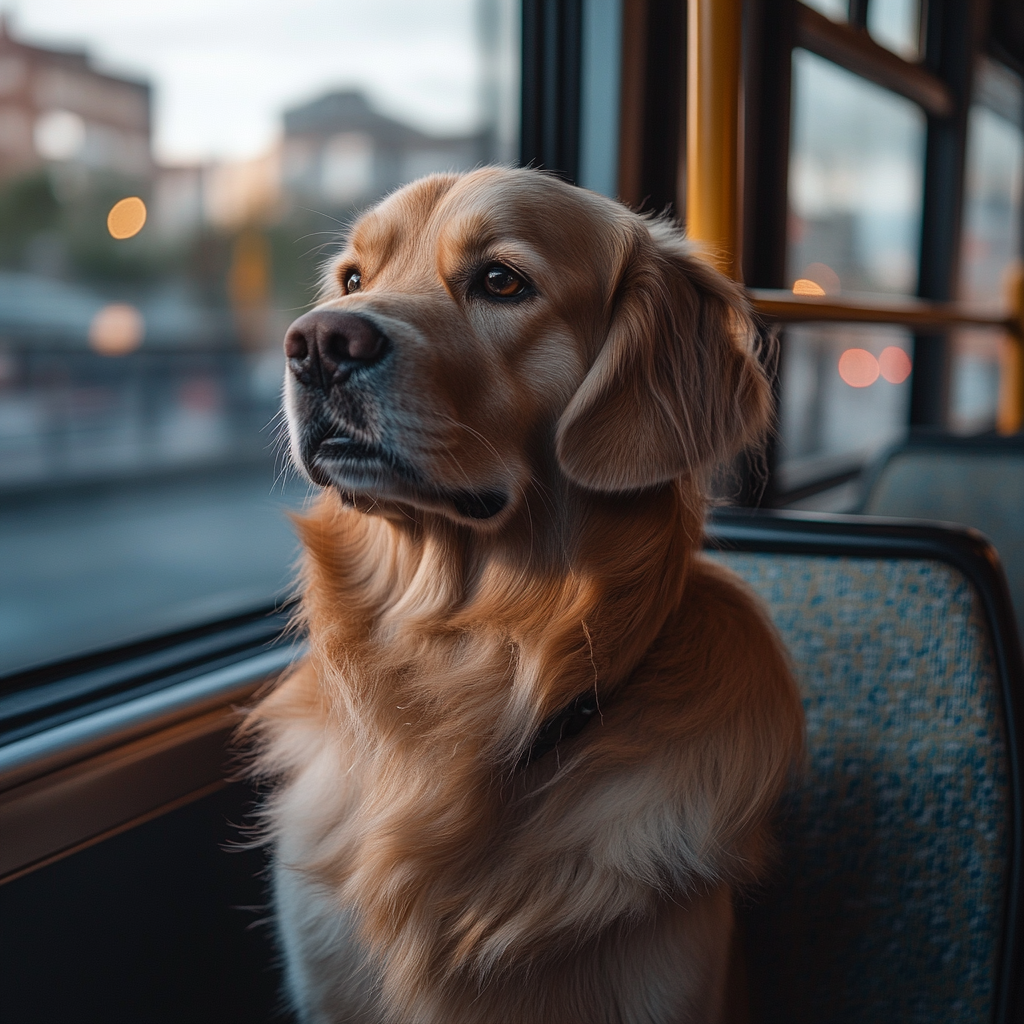 Ein Hund, der in einem Bus reist | Quelle: Midjourney