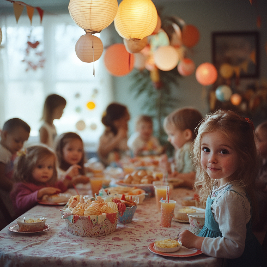 Kinder bei einer Geburtstagsfeier | Quelle: Midjourney