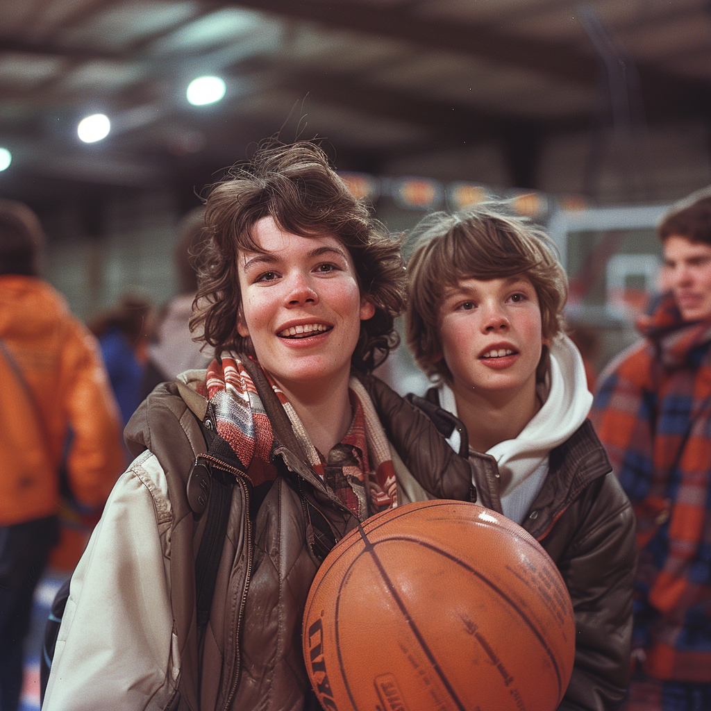 Jason und seine Mutter verlassen das Basketballspiel, nachdem sie verloren haben | Quelle: Midjourney