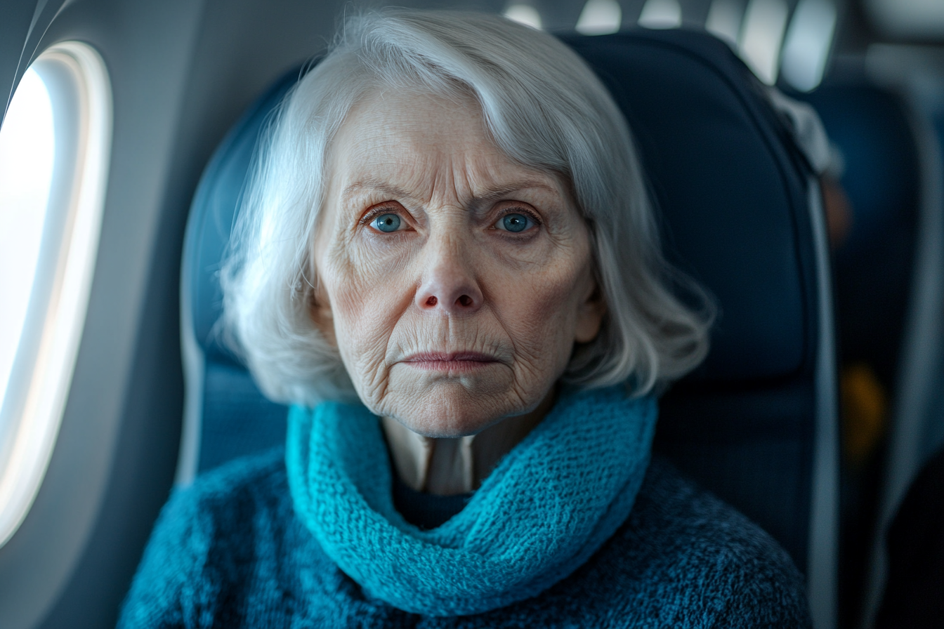 Eine ältere Frau, die geradeaus schaut | Quelle: Midjourney