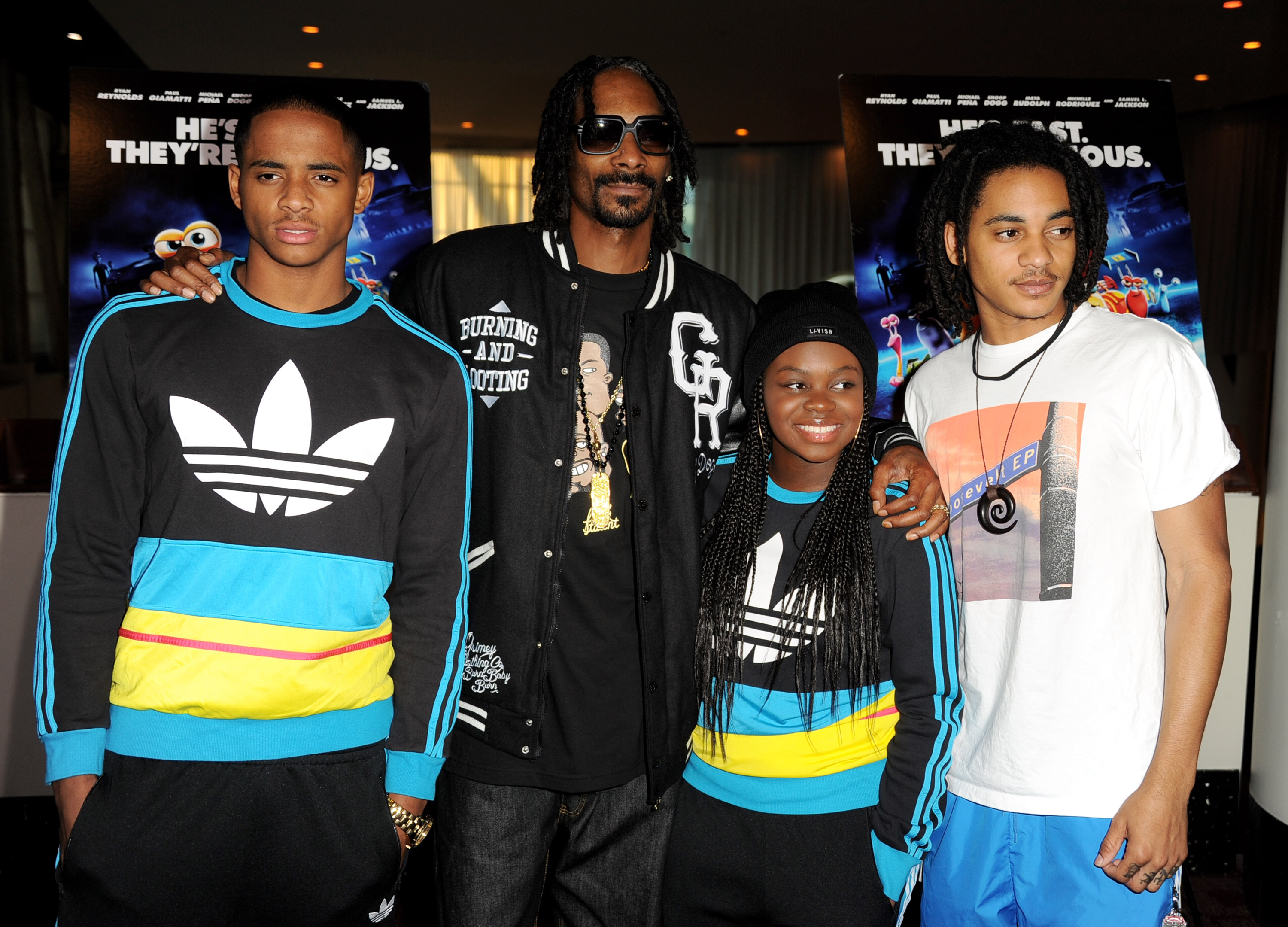 Cordell Broadus, Snoop Dogg, Cori Broadus, und Corde Broadus am 16. Juli 2013 in Los Angeles, Kalifornien | Quelle: Getty Images