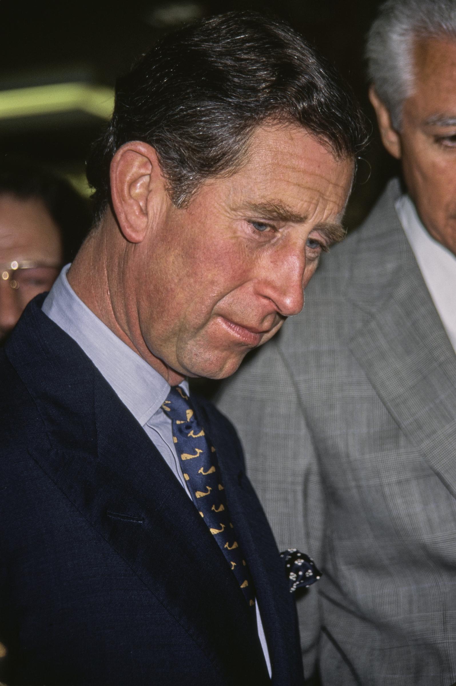 König Charles III. besucht das Puente Adult Job Training &amp; Literacy Centre in der South Boyle Avenue, Los Angeles, Kalifornien, am 2. November 1994 | Quelle: Getty Images