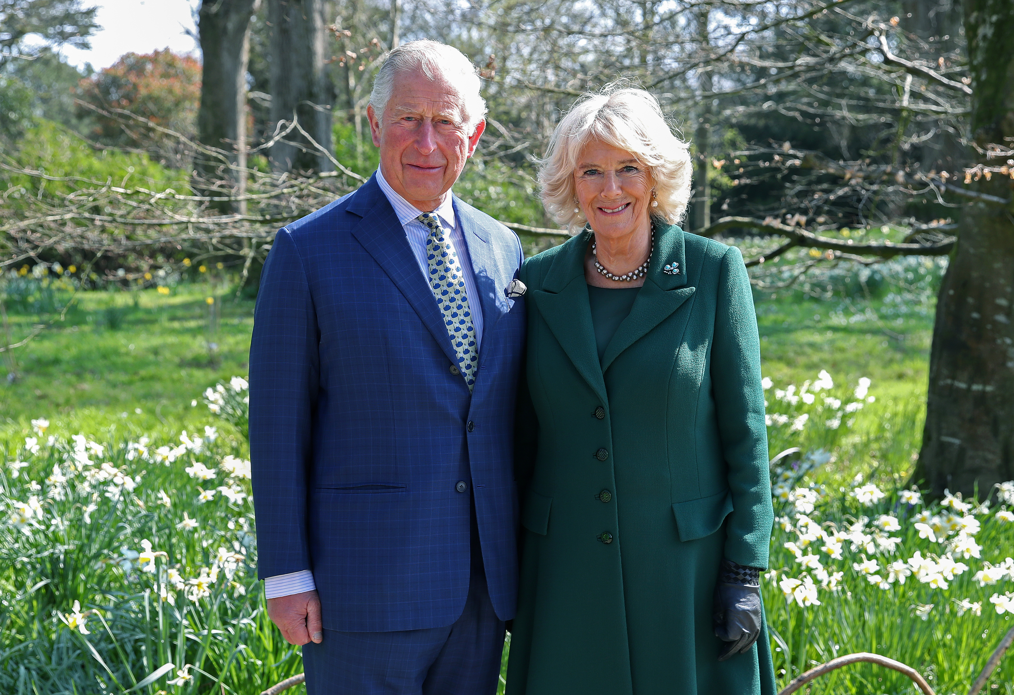 König Charles III. und Königin Camilla, ehemaliger Herzog und Herzogin von Cornwall, auf Schloss Hillsborough am 09. April 2019 | Quelle: Getty Images