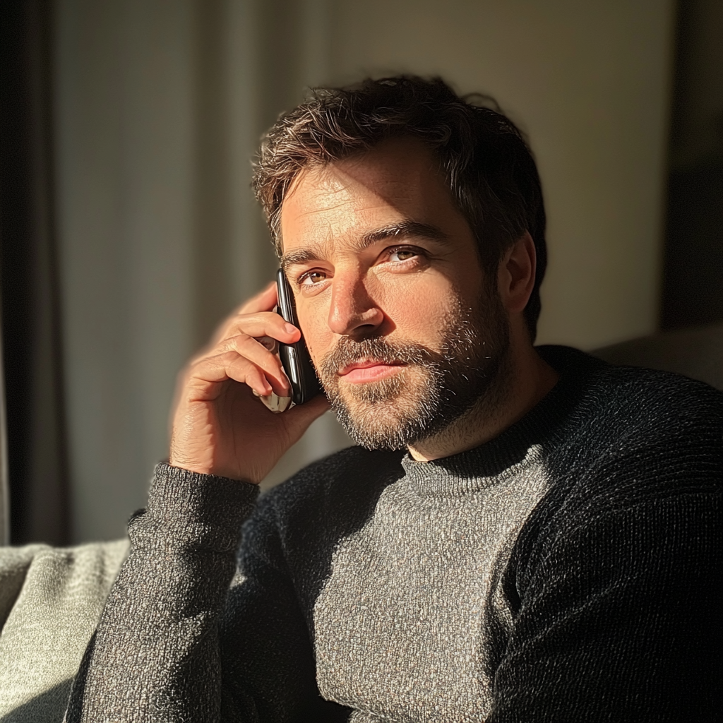 Ein Mann spricht am Telefon | Quelle: Midjourney