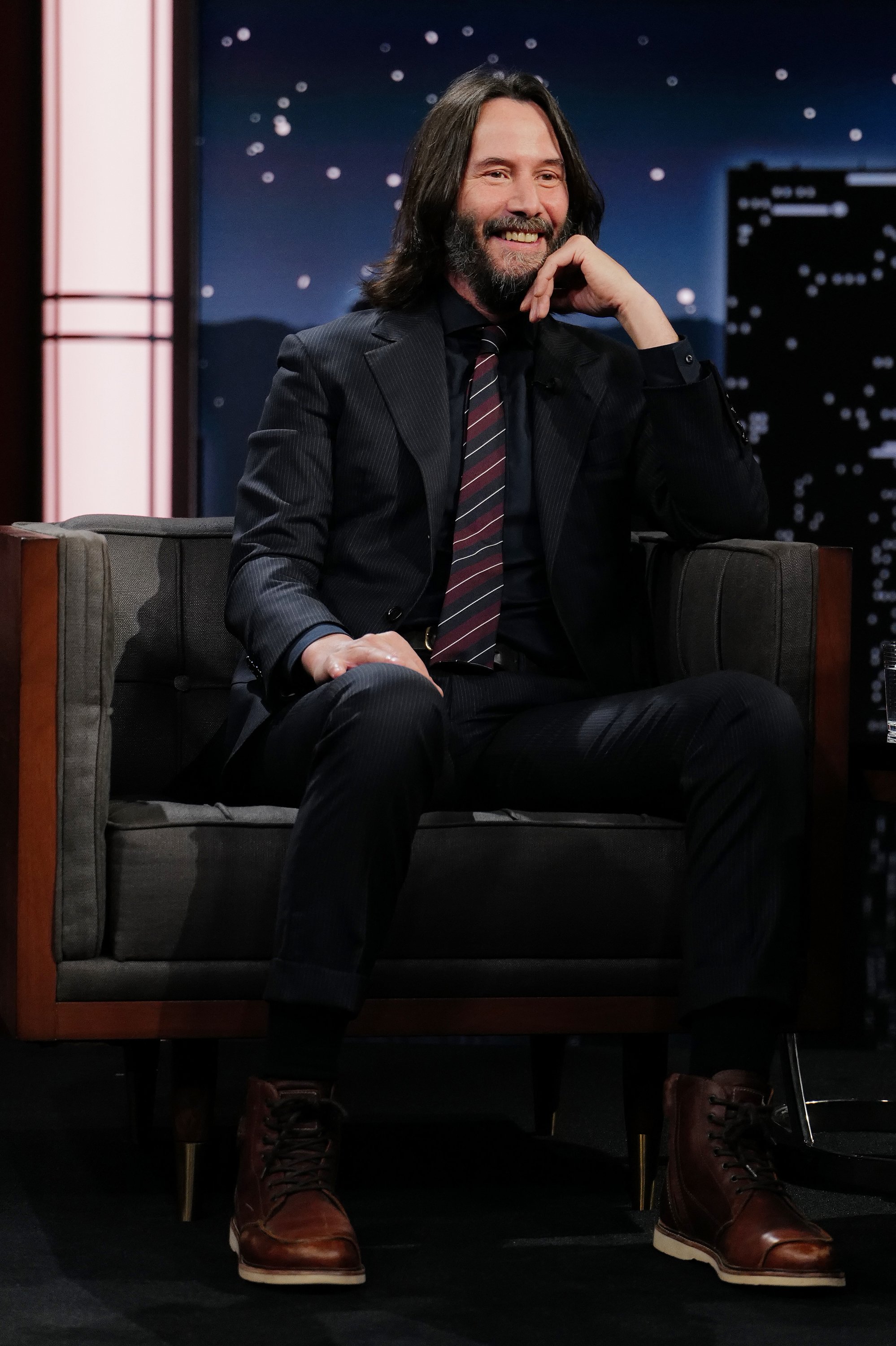 Keanu Reeves zu Gast bei der "Jimmy Kimmel Live"-Show am 05.10.2022 in Los Angeles, Kalifornien | Quelle: Getty Images