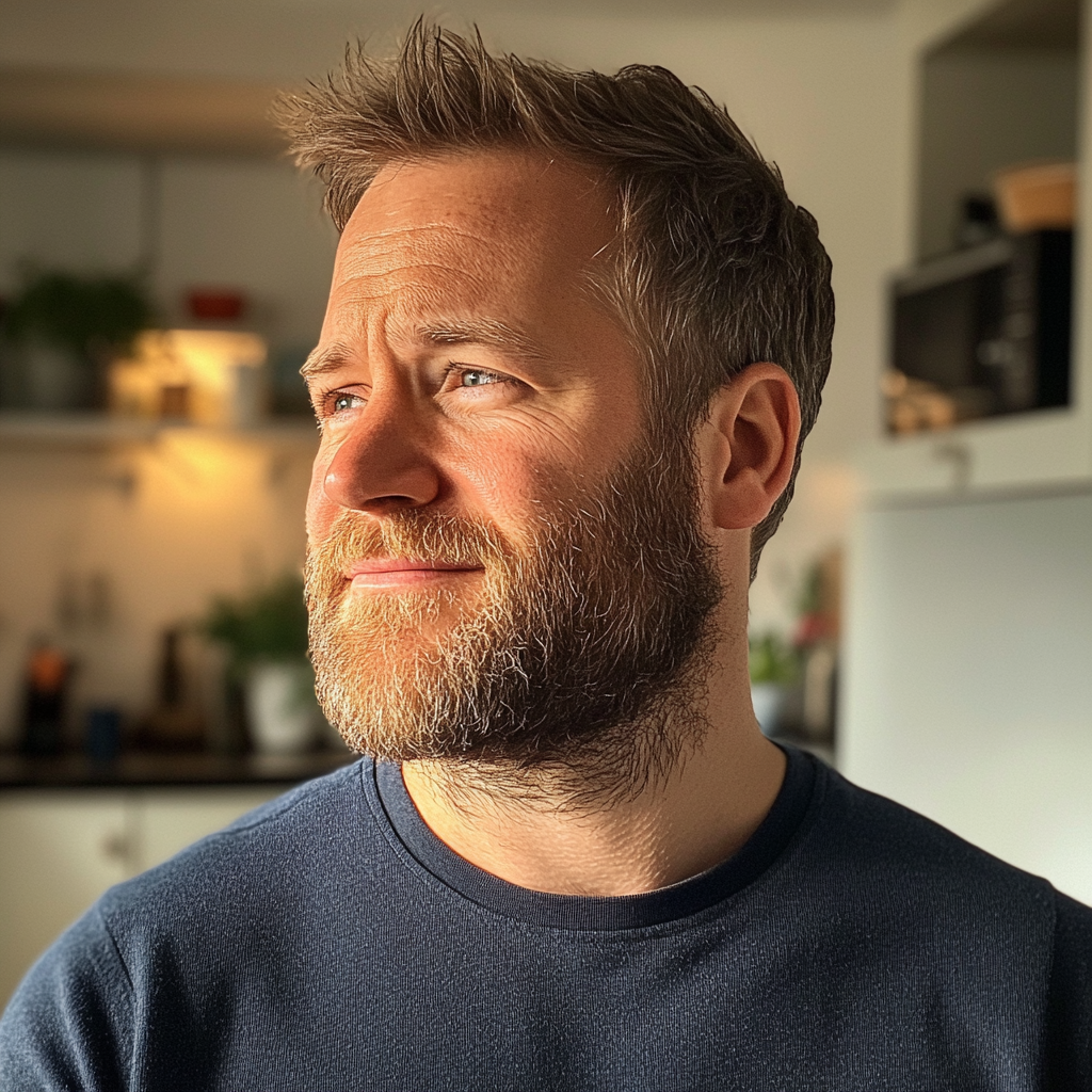 Eine Seitenansicht eines Mannes | Quelle: Midjourney