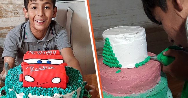 Ein kleiner Junge, der ein Brandopfer war, backt kreative Kuchen, um Geld für seine Operationen zu sammeln | Quelle: Instagram/joaquinn5084