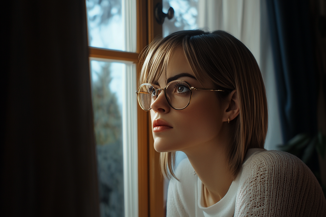 Eine Frau, die aus einem Fenster schaut | Quelle: Midjourney