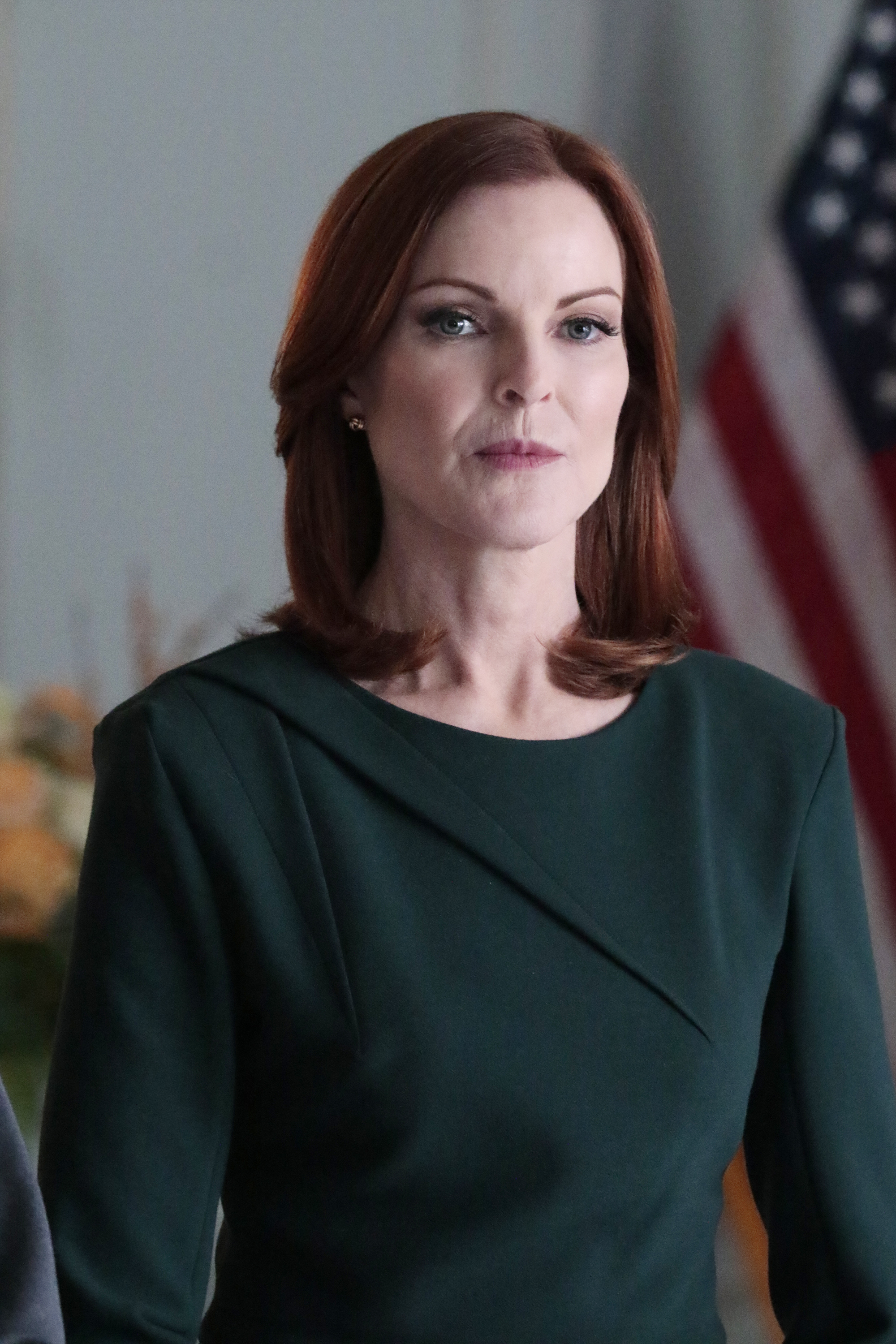 Marcia Cross am Set von "Quantico" am 6. Dezember 2016. | Quelle: Getty Images