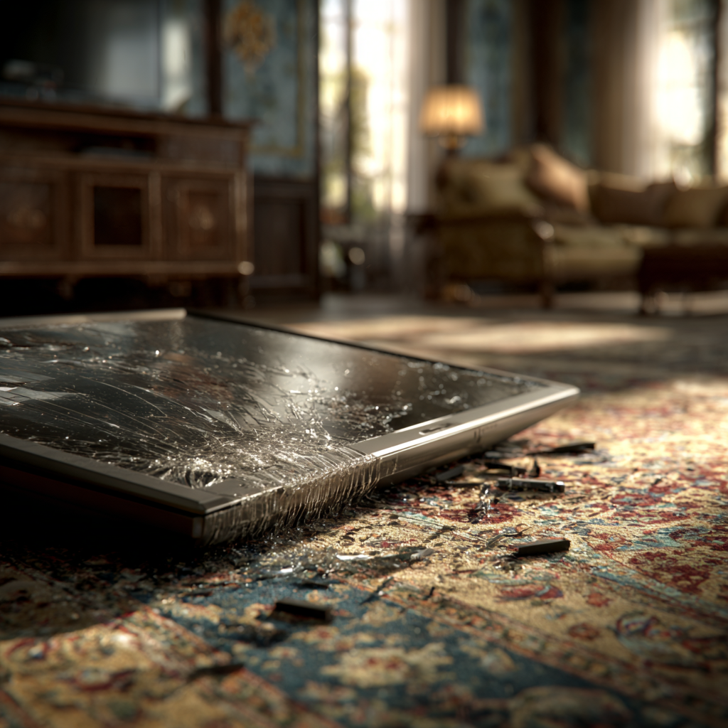 Ein beschädigter Fernseher | Quelle: Midjourney