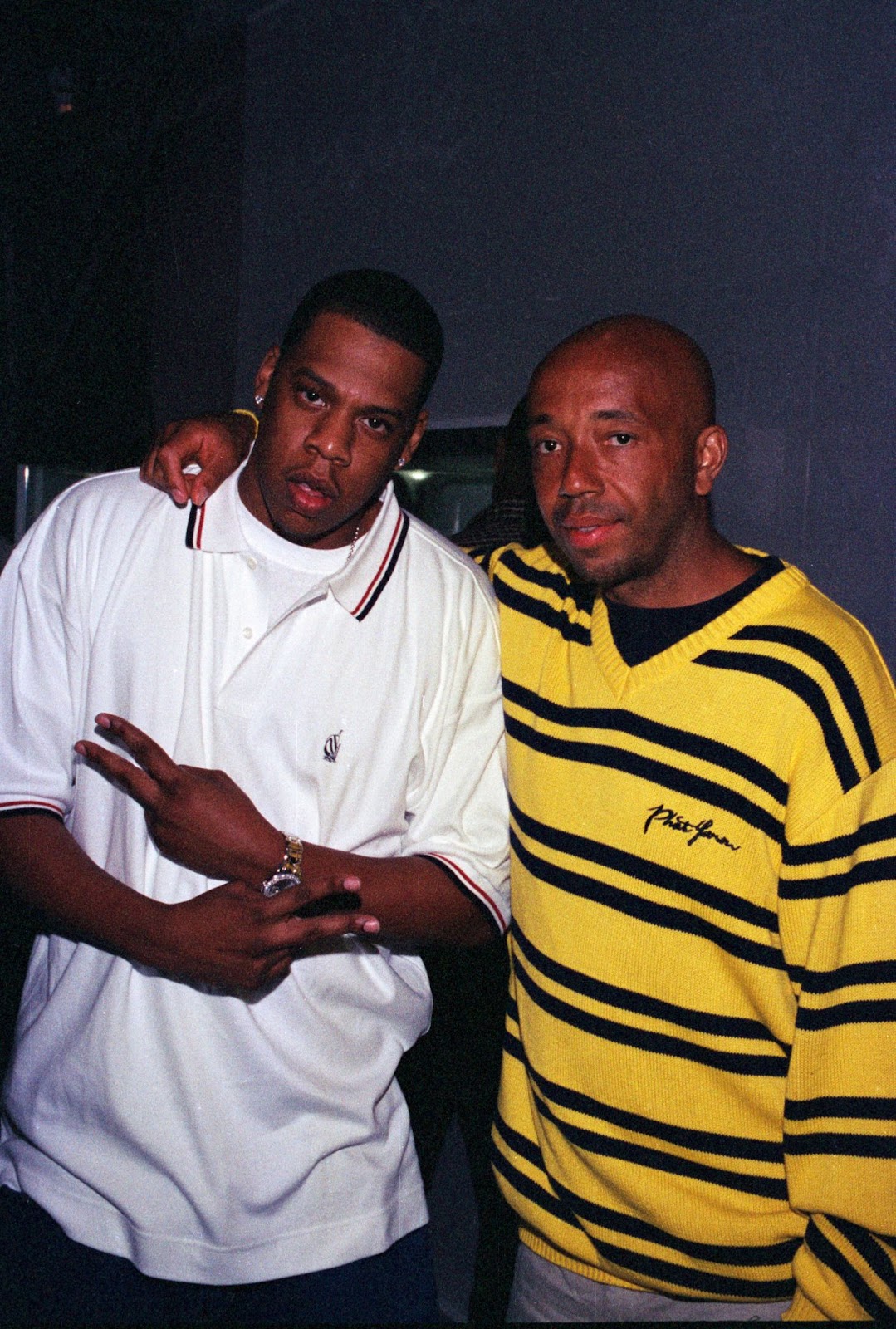 Jay-Z und Russell Simmons bei einer Cartier-Veranstaltung in New York 1996. | Quelle: Getty Images