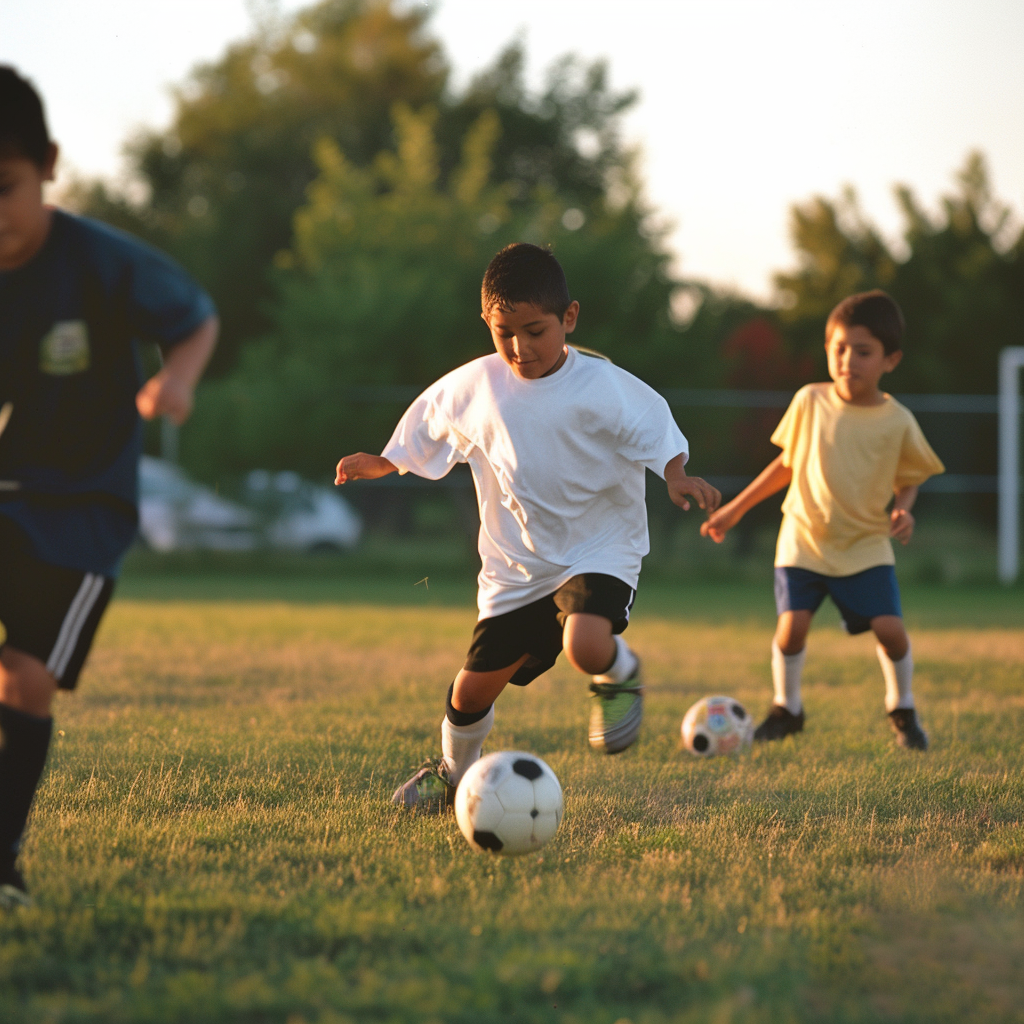 Kinder spielen Fußball | Quelle: Midjourney