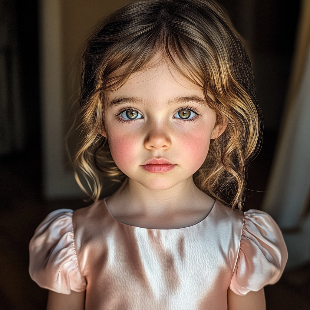 Ein Blumenmädchen in einem rosa Kleid | Quelle: Midjourney