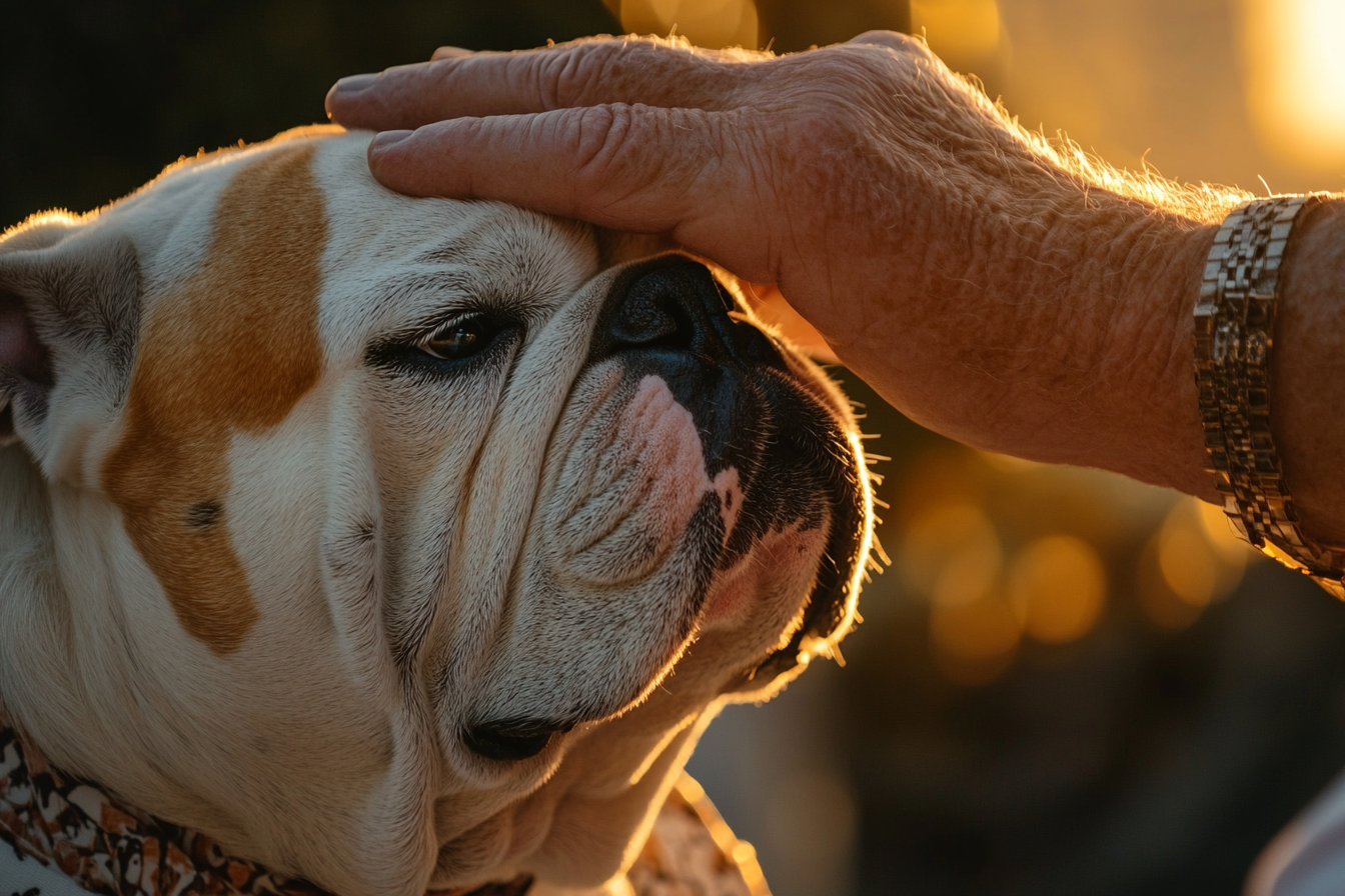 Ein älterer Mann und seine Bulldogge | Quelle: Midjourney