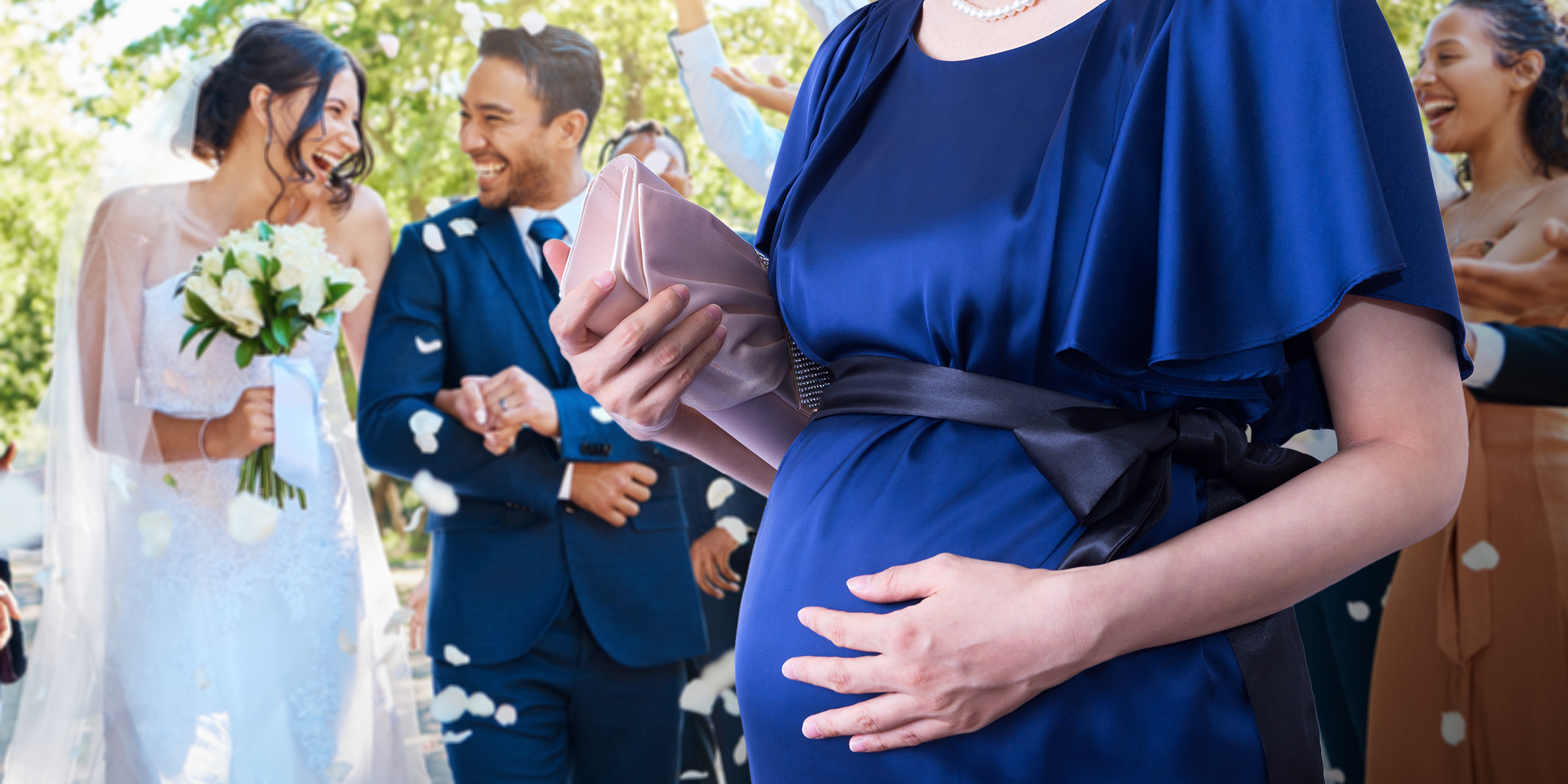 Eine schwangere Frau auf einer Hochzeit | Quelle: Shutterstock