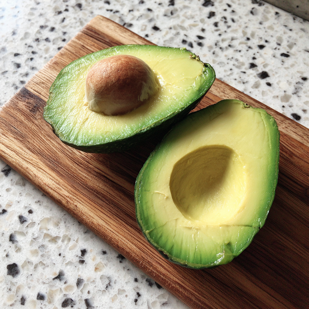 Eine Avocado auf einem Holzbrett | Quelle: Midjourney