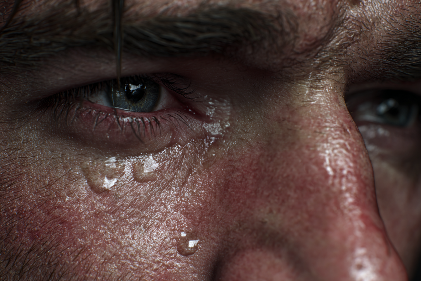 Płaczący mężczyzna | Źródło: Midjourney