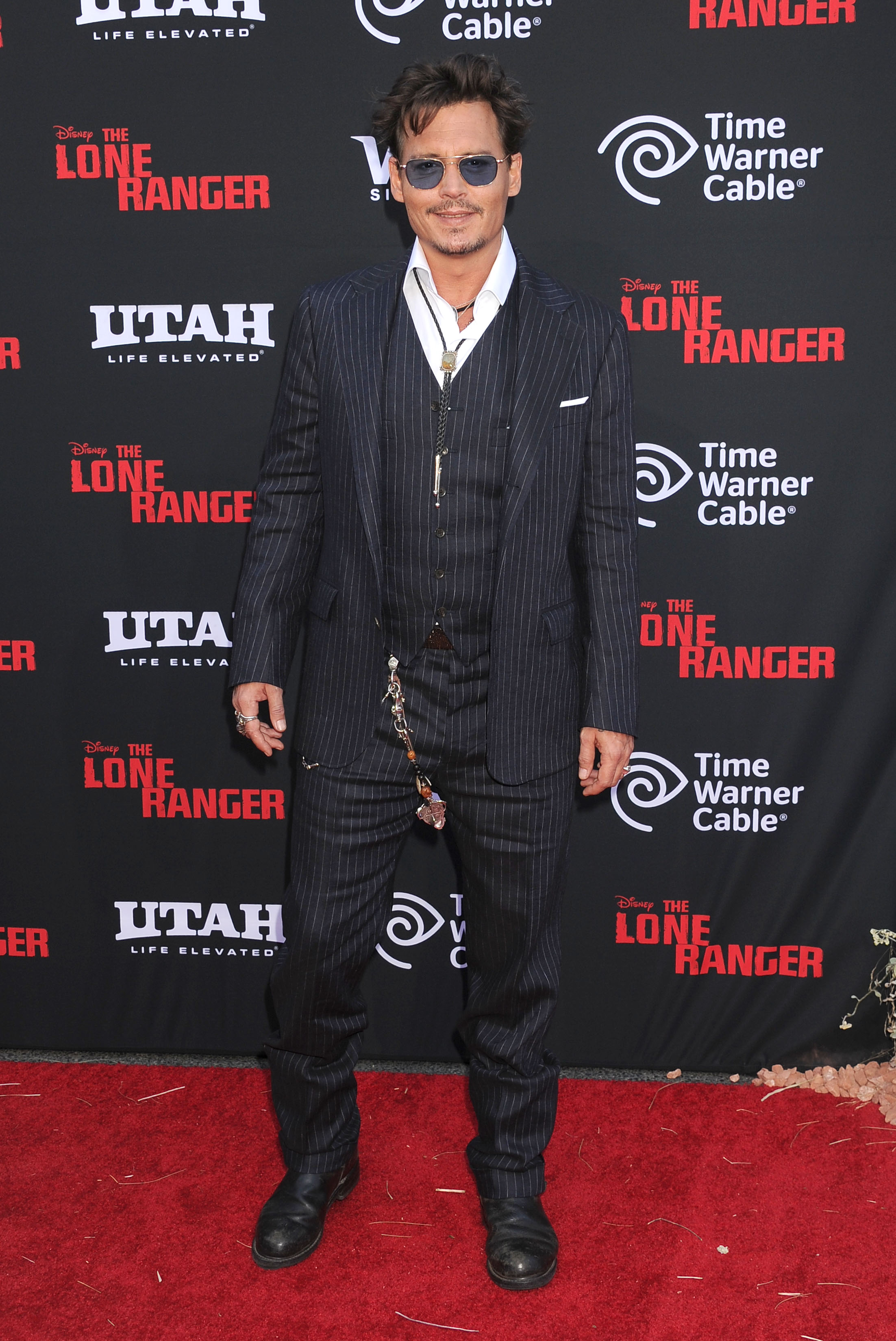 Johnny Depp bei der Weltpremiere von "The Lone Ranger" in Anaheim, Kalifornien am 22. Juni 2013 | Quelle: Getty Images
