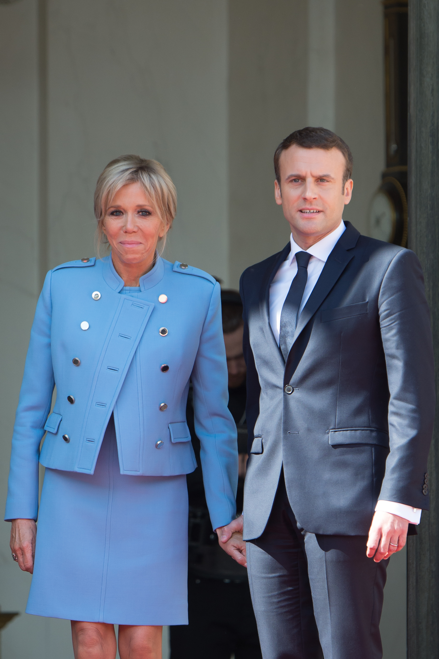 Brigitte und Emmanuel Macron im Präsidentenpalast Elysée am 14. Mai 2017 in Paris, Frankreich. | Quelle: Getty Images