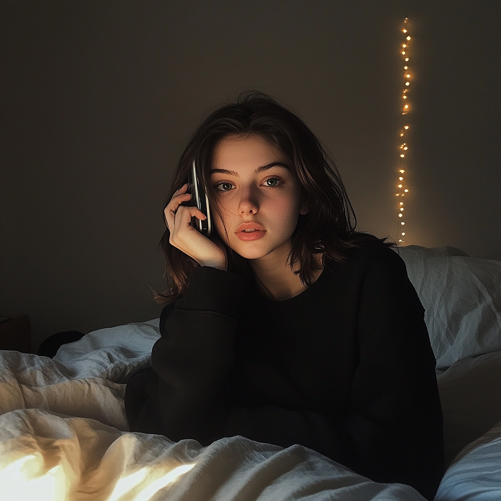 Ein Mädchen spricht am Telefon | Quelle: Midjourney