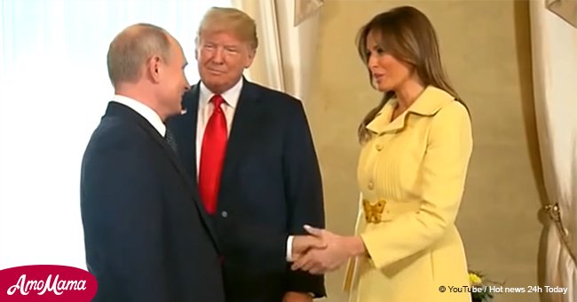 Melania Trump verändert nach einem Handschlag mit Putin ihren Gesichtsausdruck 