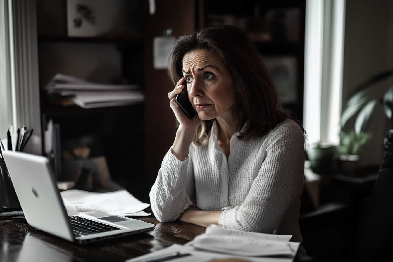 Eine Frau beim Telefonieren | Quelle: Midjourney