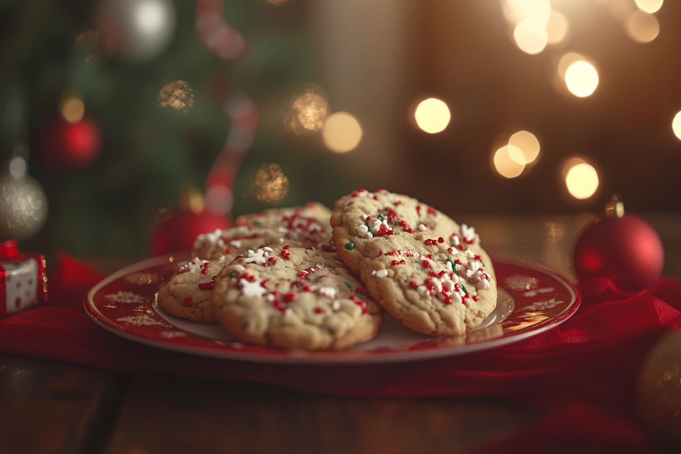 Ein Teller mit Plätzchen für den Weihnachtsmann | Quelle: Midjourney