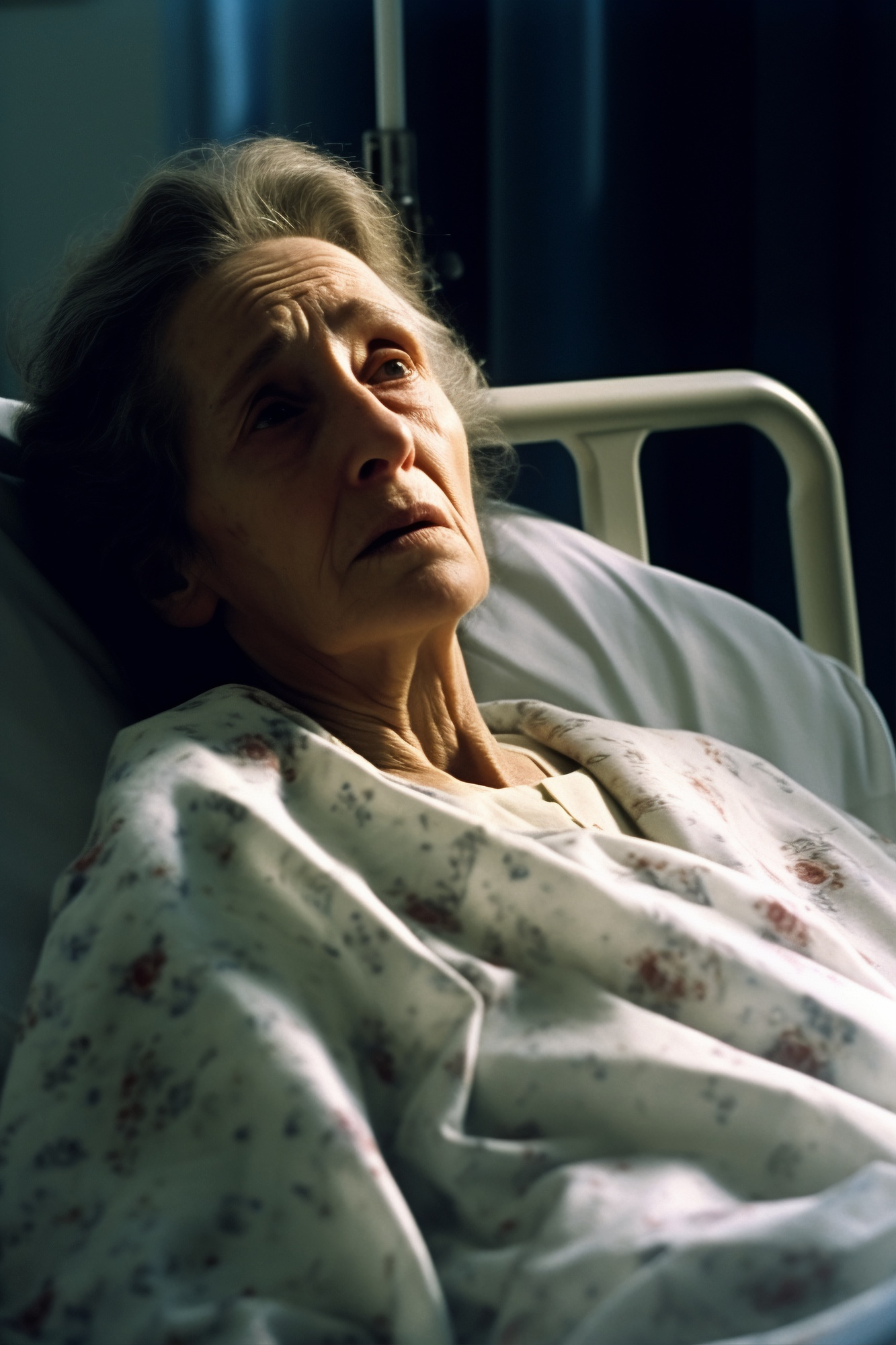 Eine kranke ältere Frau in einem Krankenhausbett | Quelle: Freepik