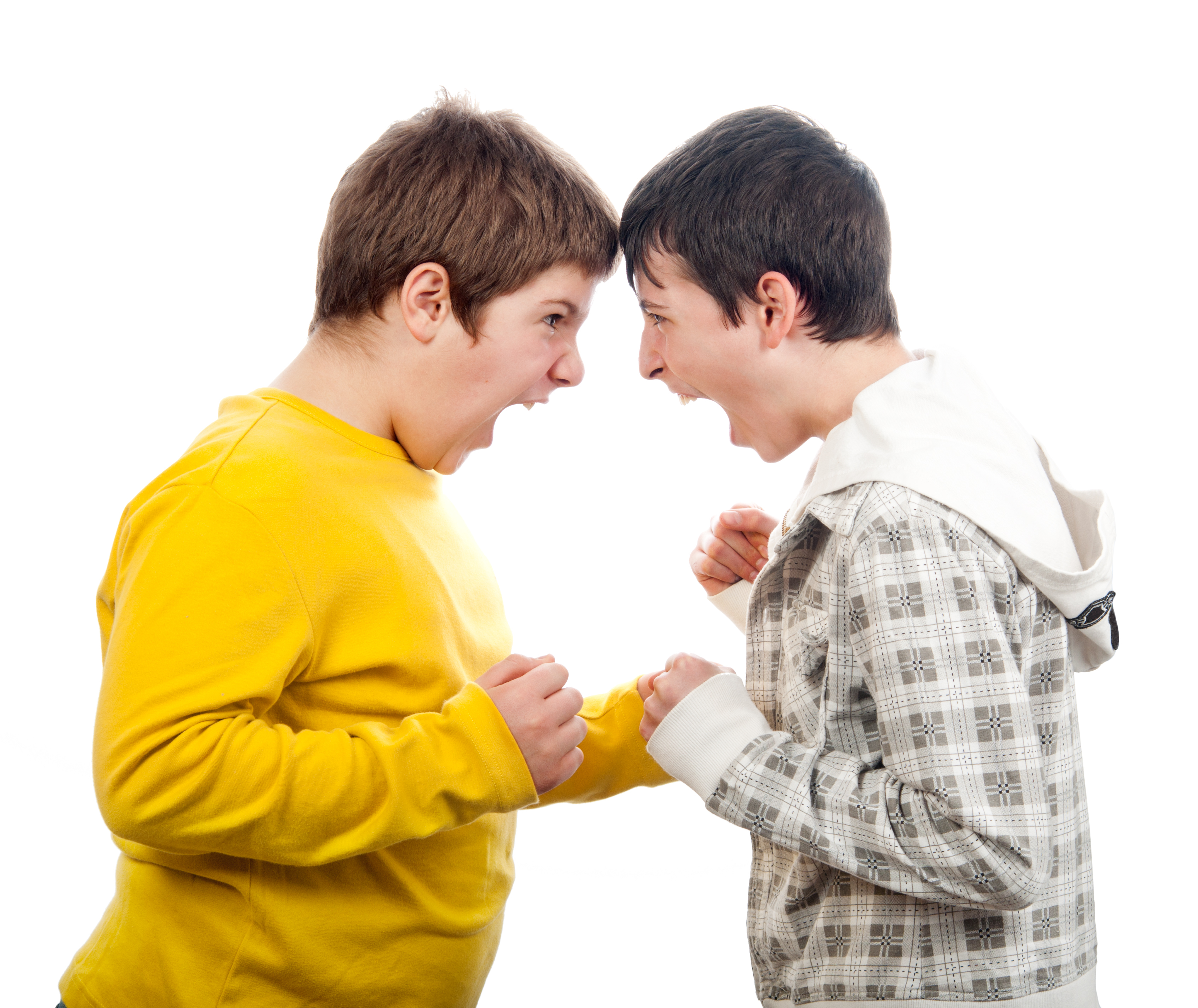 Jungen, die sich gegenseitig anschreien | Quelle: Shutterstock