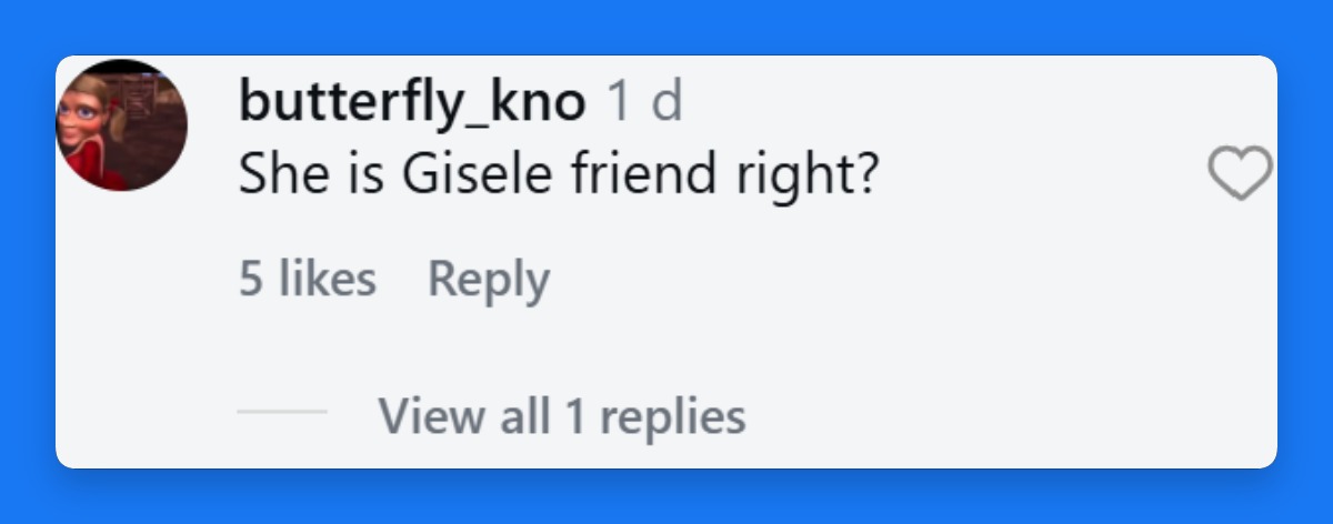 Der Kommentar hat Fragen zur Dynamik zwischen den beiden Models aufgeworfen und lässt vermuten, dass hinter ihrer Geschichte vielleicht mehr steckt. | Quelle: Instagram/usmagazine
