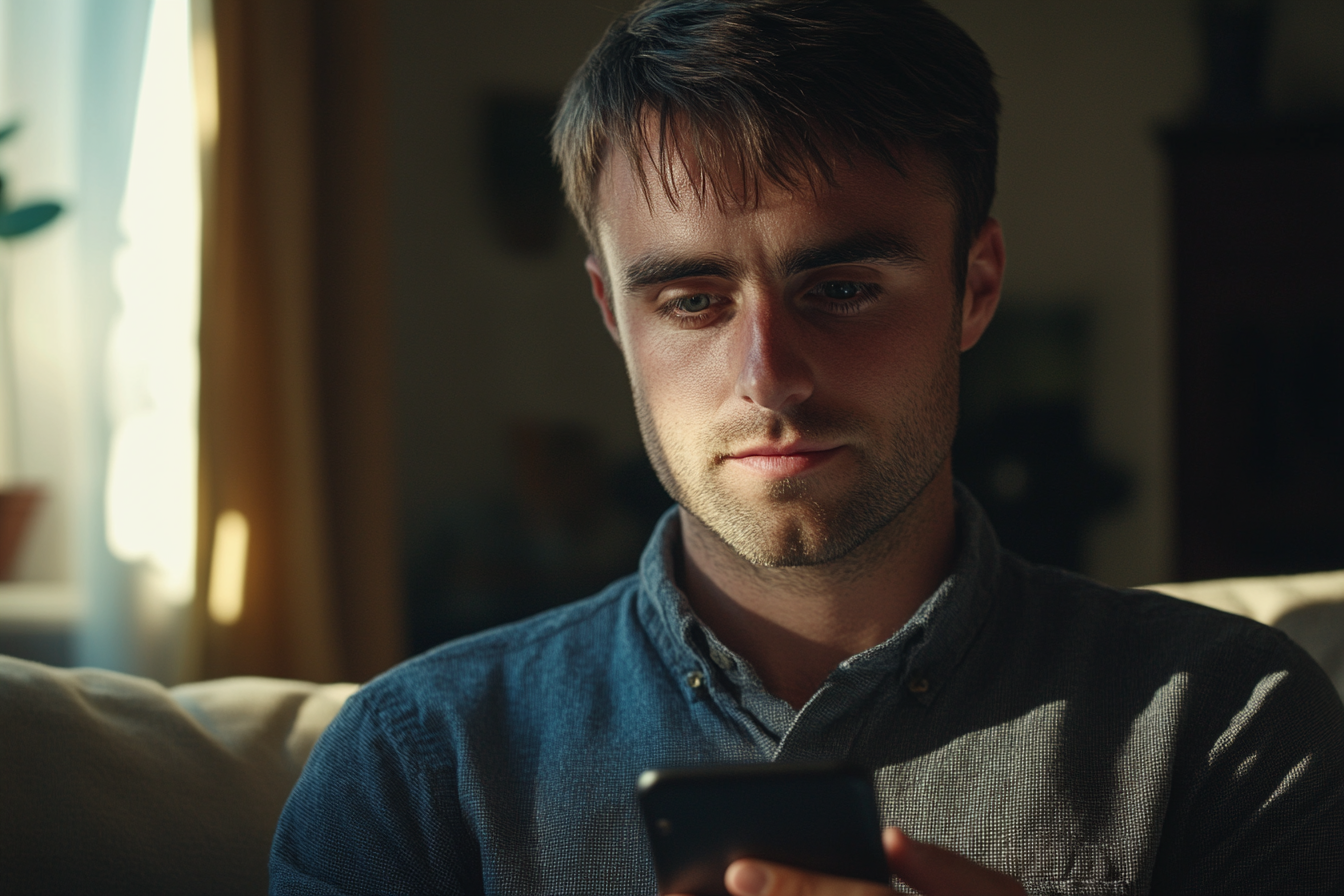 Ein Mann benutzt sein Telefon | Quelle: Midjourney