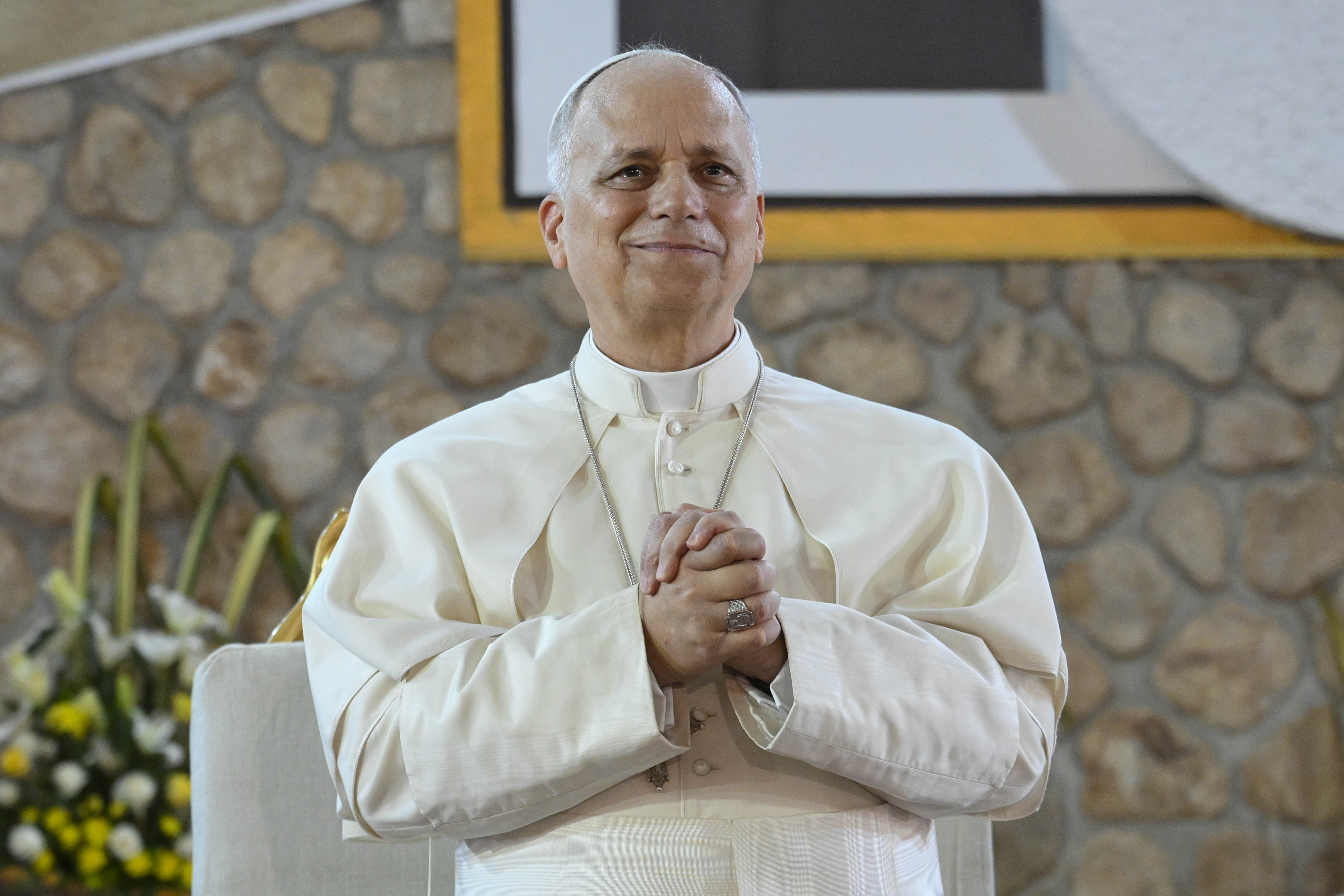 Papst Leo XIV. am 16. April 2026 in Bamenda, Kamerun | Quelle: Getty Images