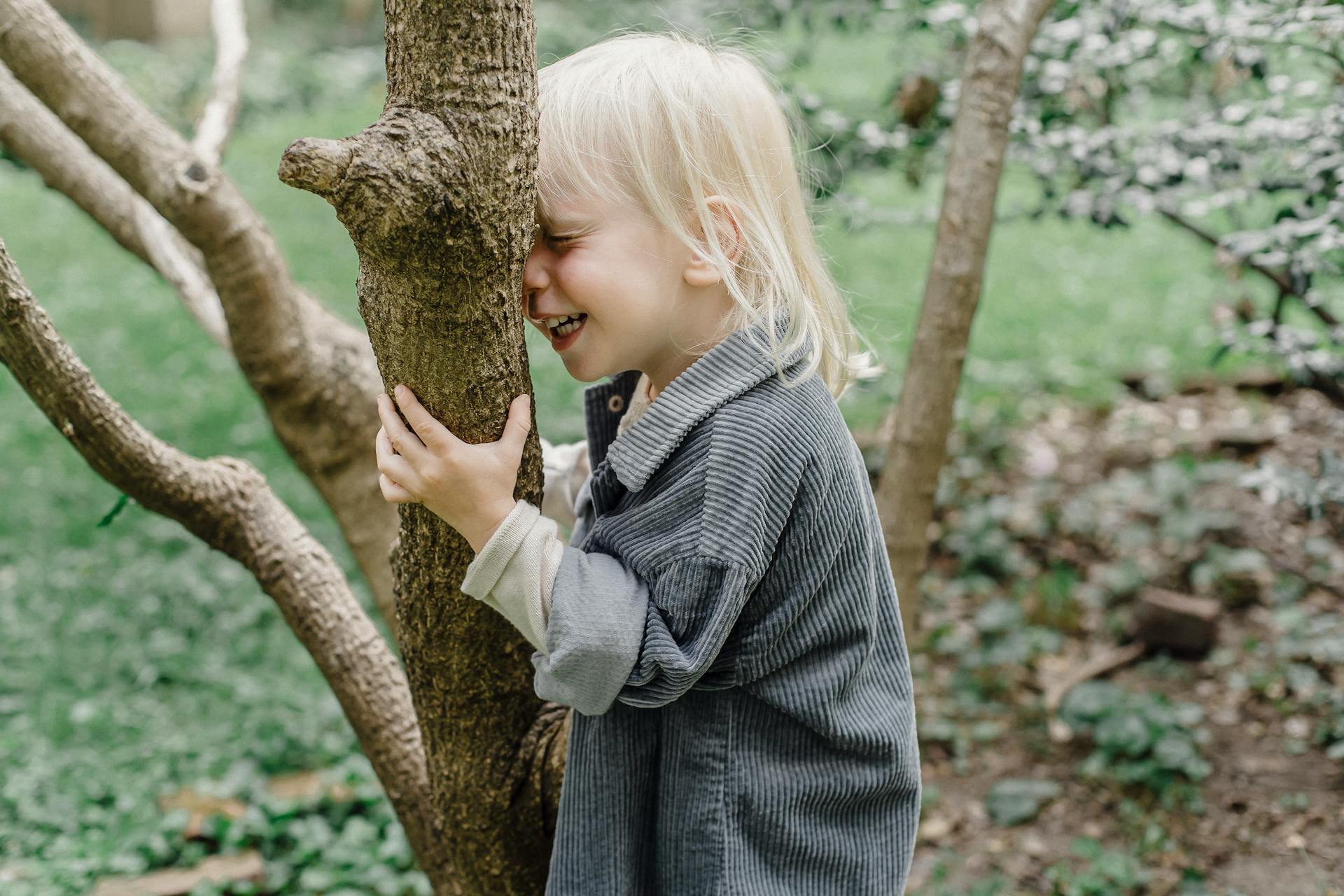 Ein kleiner Junge hält einen Baum | Quelle: Pexels