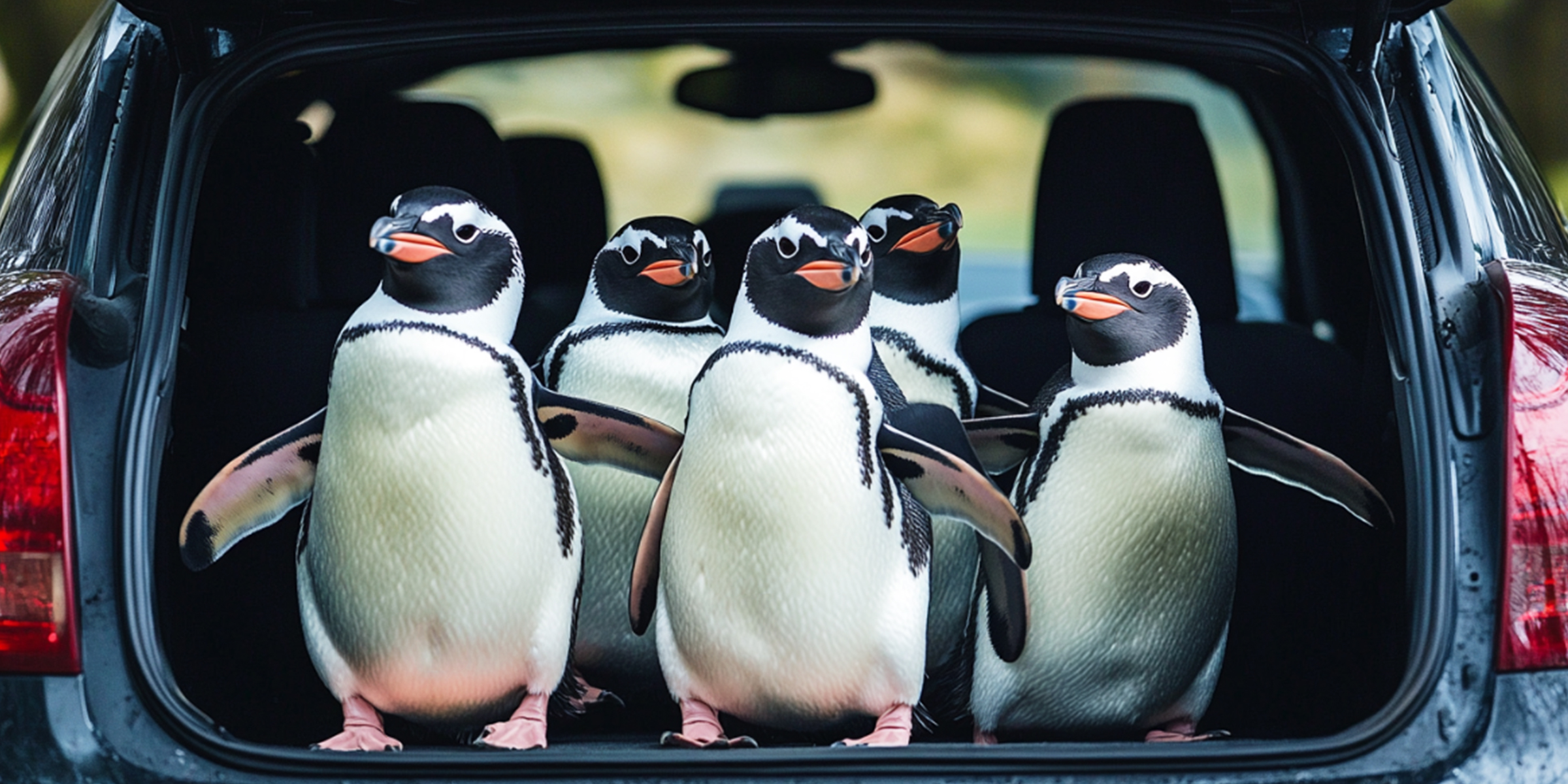 Pinguine im Kofferraum eines Autos | Quelle: Amomama