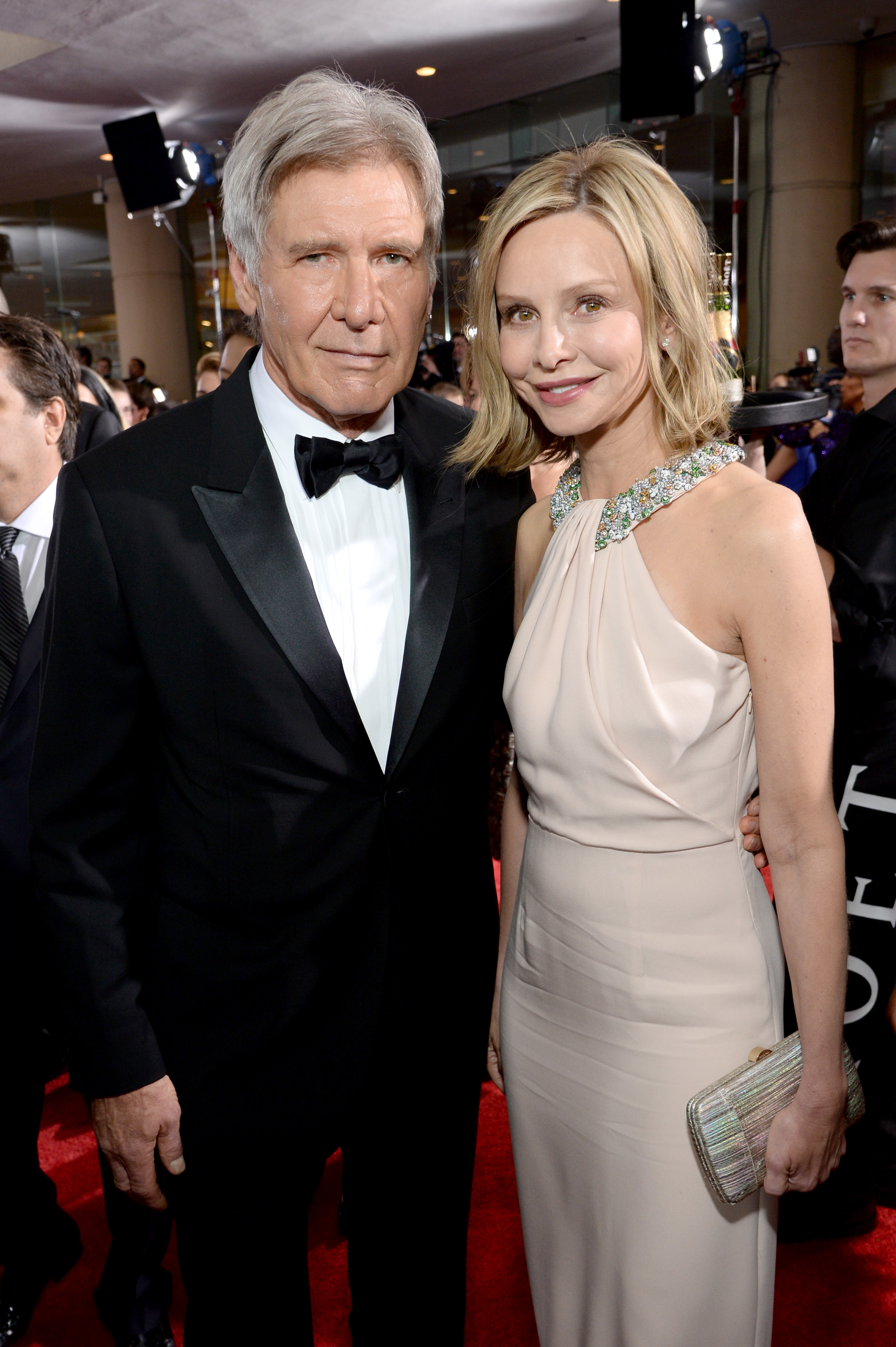 Harrison Ford und Calista Flockhart bei den 72nd Annual Golden Globe Awards am 11. Januar 2015 in Beverly Hills, Kalifornien. | Quelle: Getty Images