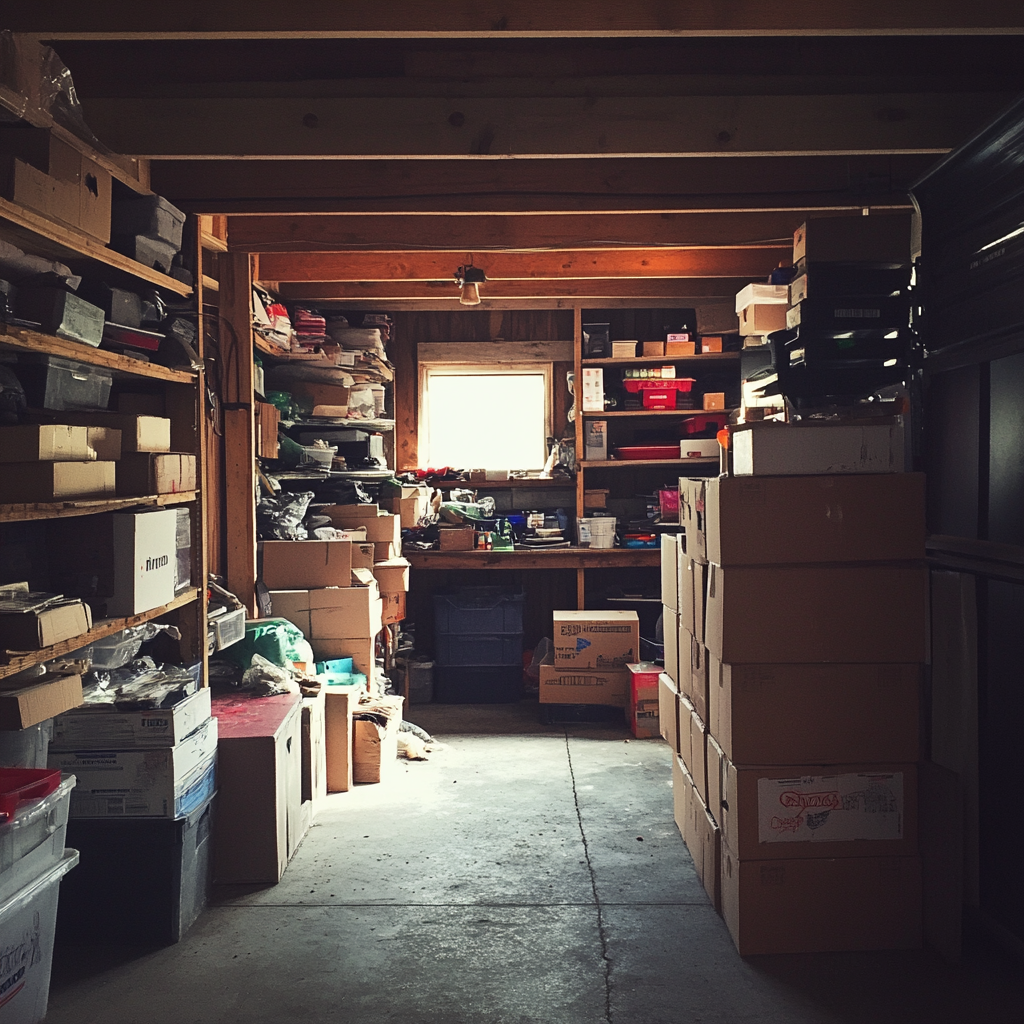 Das Innere einer vollgestopften Garage | Quelle: Midjourney