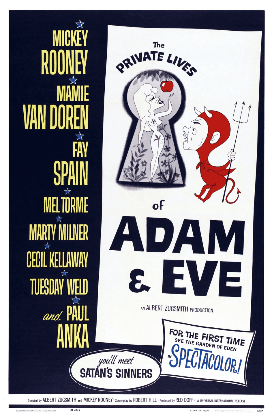 Poster für "The Private Lives Of Adam And Eve", ein weiterer Bacon Film, 1960 | Quelle: Getty Images