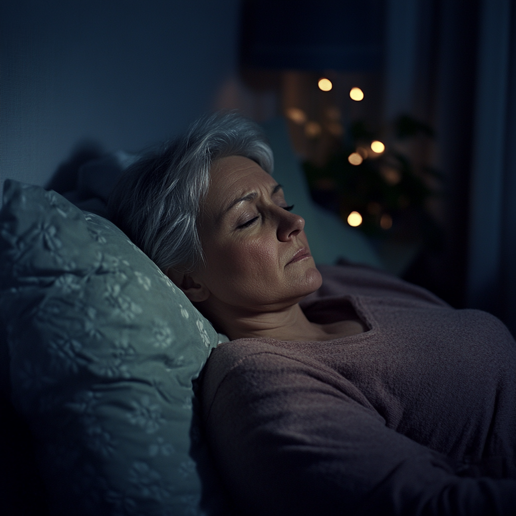 Eine Frau schläft in ihrem Bett | Quelle: Midjourney