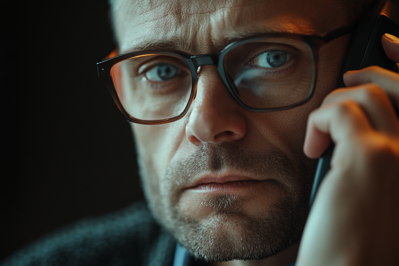 Ein Mann spricht am Telefon | Quelle: Midjourney