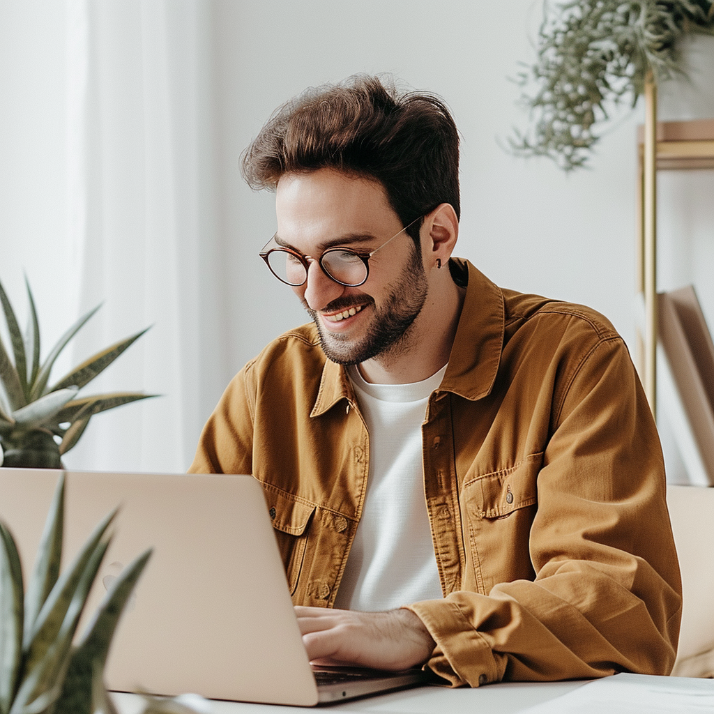 Ein Mann benutzt einen Laptop | Quelle: Midjourney