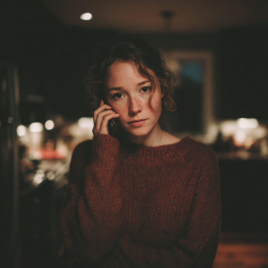 Eine Frau, die mit einem Handy telefoniert | Quelle: Midjourney